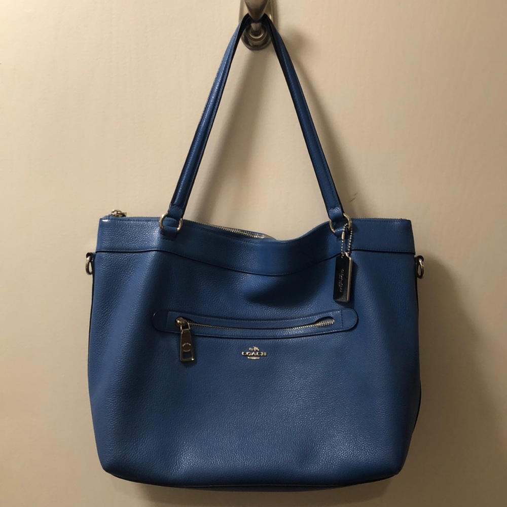 Coach leather blue purse
